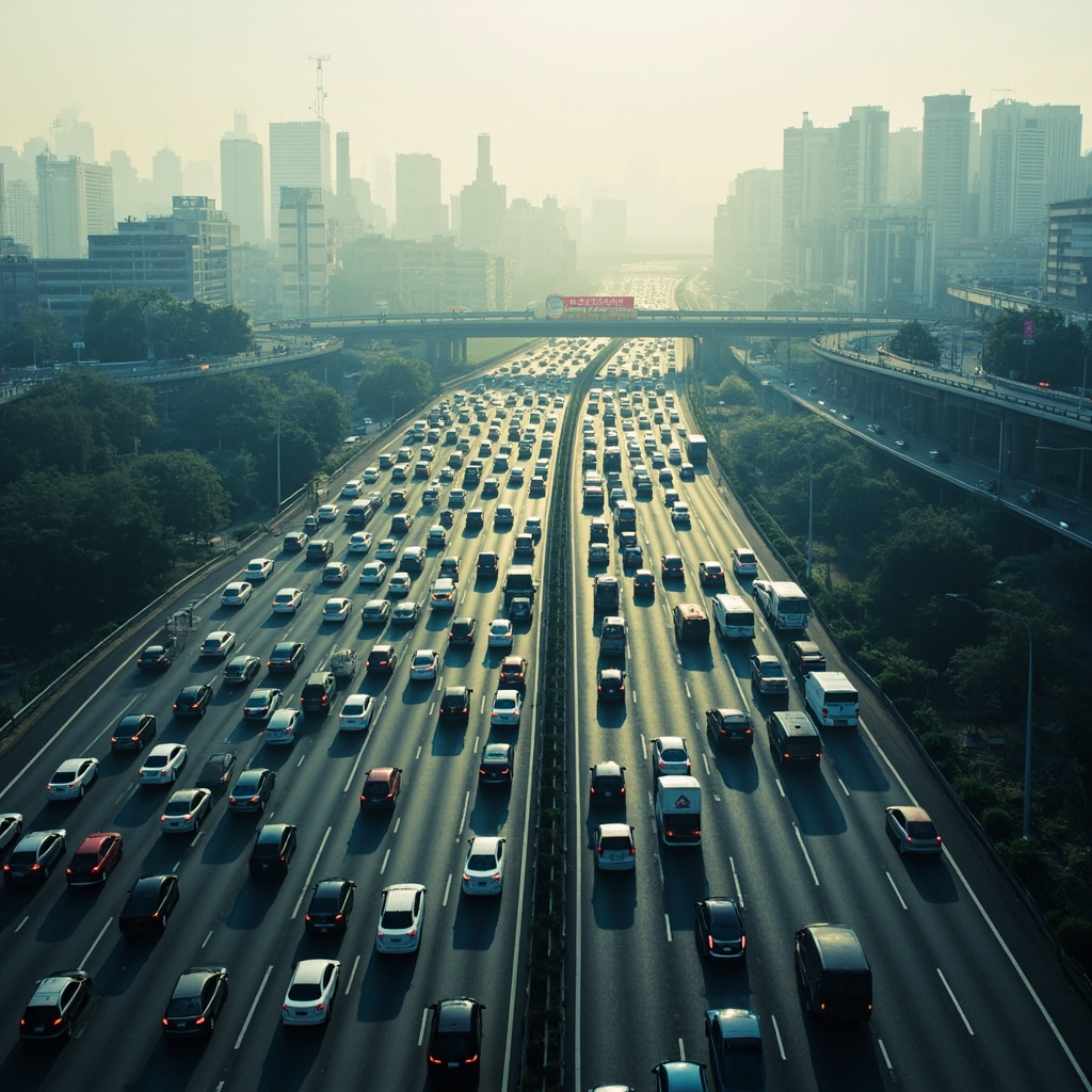 Traffic pollution China city